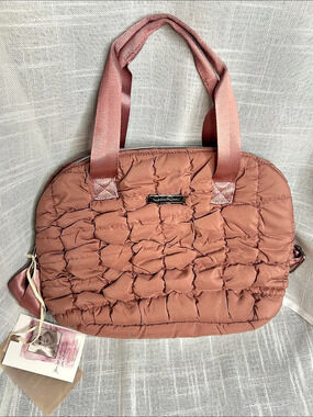 Jessica Simpson Quilted Shoulder Lunch Bag in Pink NWT